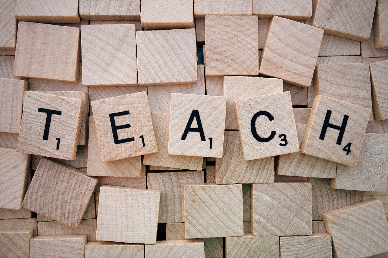 teach, word, scrabble